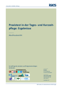 Abbildung des Deckblatts des Abschlussberichtes Praxistest