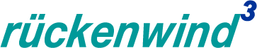 Hier wird das Logo vom ESF Plus-Programm „rückenwind³ abgebildet.